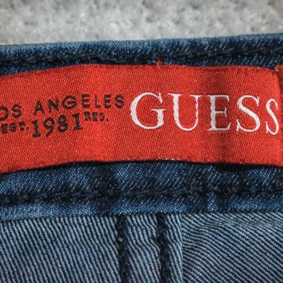 Guess Low Rise Straight Grace Fit Dark Blue Jeans - Picture 5 of 8